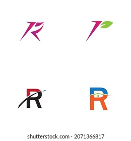 set of Letter R Logo Template vector icon design