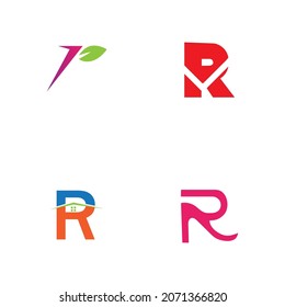 set of Letter R Logo Template vector icon design