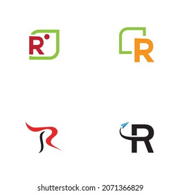 Satz von Buchstabe R-Logo-Vorlage Vektorsymbol-Design