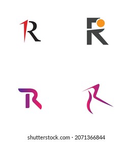 set of Letter R Logo Template vector icon design