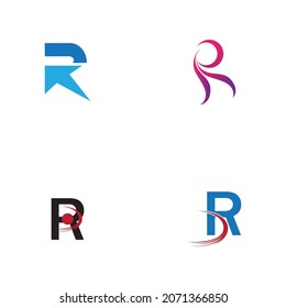 set of Letter R Logo Template vector icon design