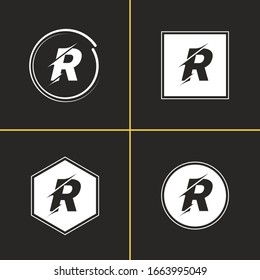 Set Of Letter R Logo Vector Template Collection. Alphabet R Designs.