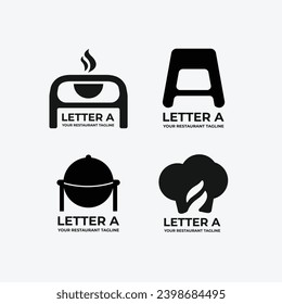 Establecer la plantilla de logotipo de carta a restaurante