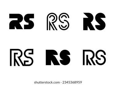 Conjunto de logotipos RS de letras. Resumen de colección de logotipos con letras. Logotipos geométricos abstractos