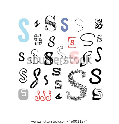 Set Letter S Different Style Collection Stock Vector Royalty Free