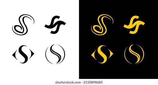 Conjunto de Letra S ícone logotipo conceito de vetor abstrato design business