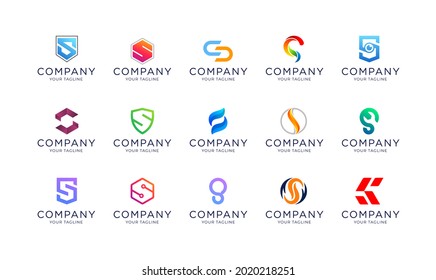 conjunto de plantillas de colección de logotipos de carta S