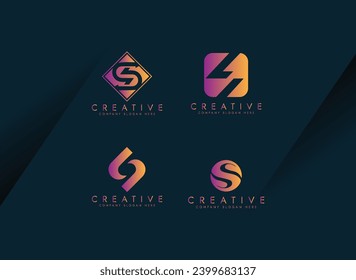 Set of Letter S logo collection with creative concept Premium Vector