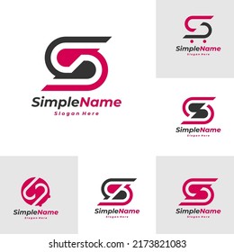 Set of Letter S Logo Design Template. Initial S logo concept vector. Creative Icon Symbol
