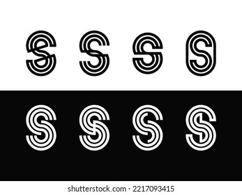 Set of letter S logo design bundle. Logos can be used for corporate or brand identity, icons, monograms, signs, and geometric shape