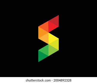 Diseño gráfico de conjunto de letras del logotipo S. para la tecnología empresarial moderna.