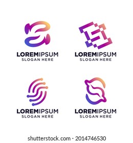 set of Letter S logo vector illustration, Design inspiration. Colorful icons