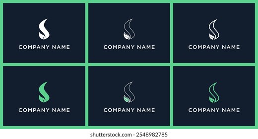 set letter S nature logo