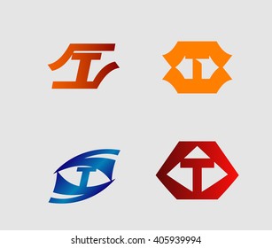 Set of letter T logo
