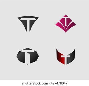 Set of letter t logo
