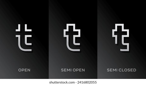 Set of letter T logo icon design template elements