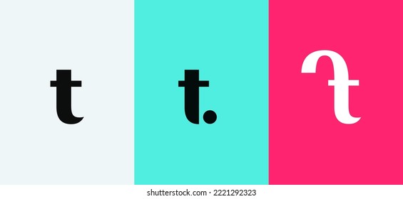 Set of letter T minimal logo icon design template elements