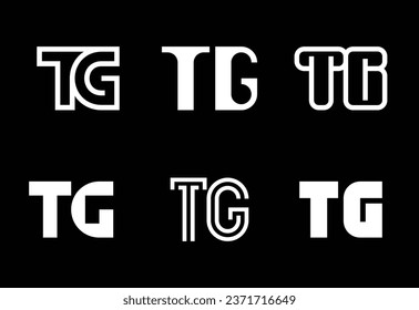 Conjunto de logotipos TG de letras. Resumen de colección de logotipos con letras. Logotipos geométricos abstractos