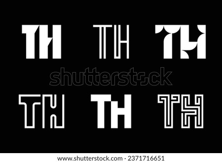 Set of letter TH logos. Abstract logos collection with letters. Geometrical abstract logos