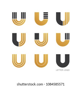 Set of letter U logo design 