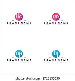 plantilla vectorial de diseño de logotipo U de letra fija