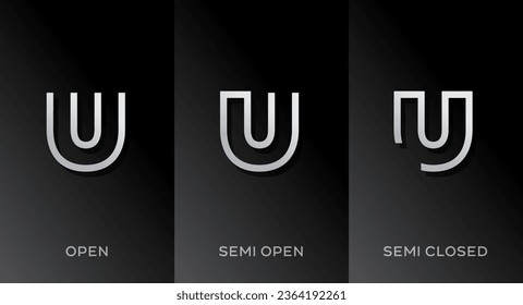 Set mit Buchstaben-U-Logo-Symboldesign-Vorlagenelementen