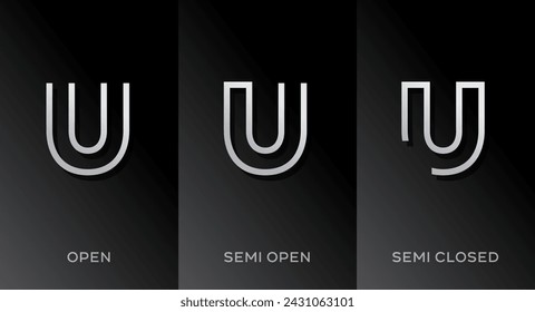 Satz von Buchstaben-U-Logo-Design-Vorlagenelementen