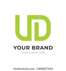 Set of Letter UD, DU, U, D Logo Design Collection, Initial Monogram Logo, Modern Alphabet Letter UD, DU, U, D Unique Logo Vector Template Illustration for Business Branding