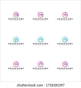 plantilla vectorial de diseño de logotipo V de letra fija