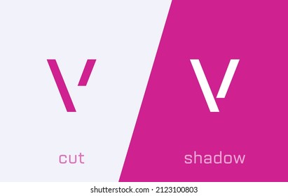 Set of letter V minimal logo icon design template elements