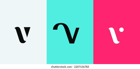 Set mit Buchstaben V (minimale Symbolgestaltung)