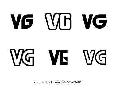 Conjunto de logotipos VG de letras. Resumen de colección de logotipos con letras. Logotipos geométricos abstractos