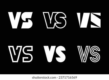 Set of letter VS logos. Abstract logos collection with letters. Geometrical abstract logos