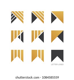 Set of letter W logo design 