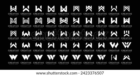 set of letter w logo design template
