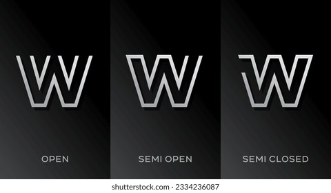 Conjunto de letras Elementos de plantilla de diseño de iconos de logotipo W