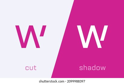 Conjunto de letras W elementos de plantilla de diseño de iconos de logotipo mínimo