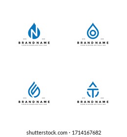 Set of Letter water drop logo icon design template elements