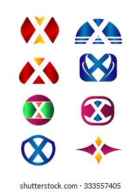 Set of letter X logo
