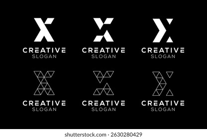Conjunto de modelos de design de logotipo da Letra X. Moderno isolado Letra X símbolos para marcas e tecnologia