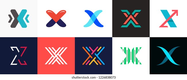 Set of letter X logo. Icon design. Template elements - Collection of vector sign