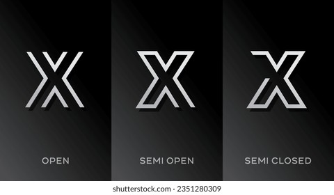 Set of letter X logo icon design template elements