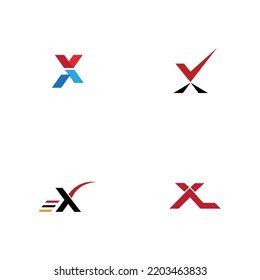 conjunto de diseños de iconos vectoriales de plantillas de logotipos de letras X
