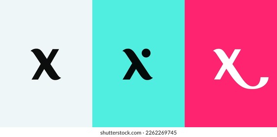 Conjunto de letras X elementos de plantilla de diseño de iconos de logotipo mínimo