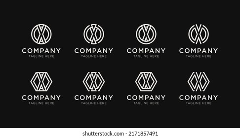 Set of letter X monogram logo design bundle. The logo can be used for any company business.