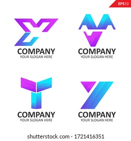 Set of letter Y logo icons. Suitable for studio company, technology, communication, application, software, and others.