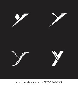 set of Letter Y Logo Template vector icon design on black background