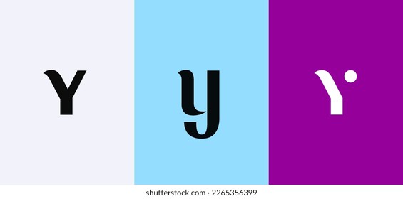 Set of letter Y minimal logo icon design template elements