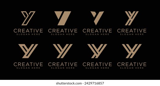 set of Letter y vector Logo Template Illustration Design