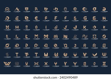 Set of letter A to Z logo design. Mega logo collection letter a to z.